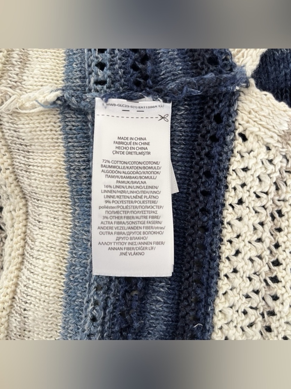 Polo Ralph Lauren Women’s Open Knit Sweater S Petite Stars Stripe Blue Preppy - Picture 6 of 6